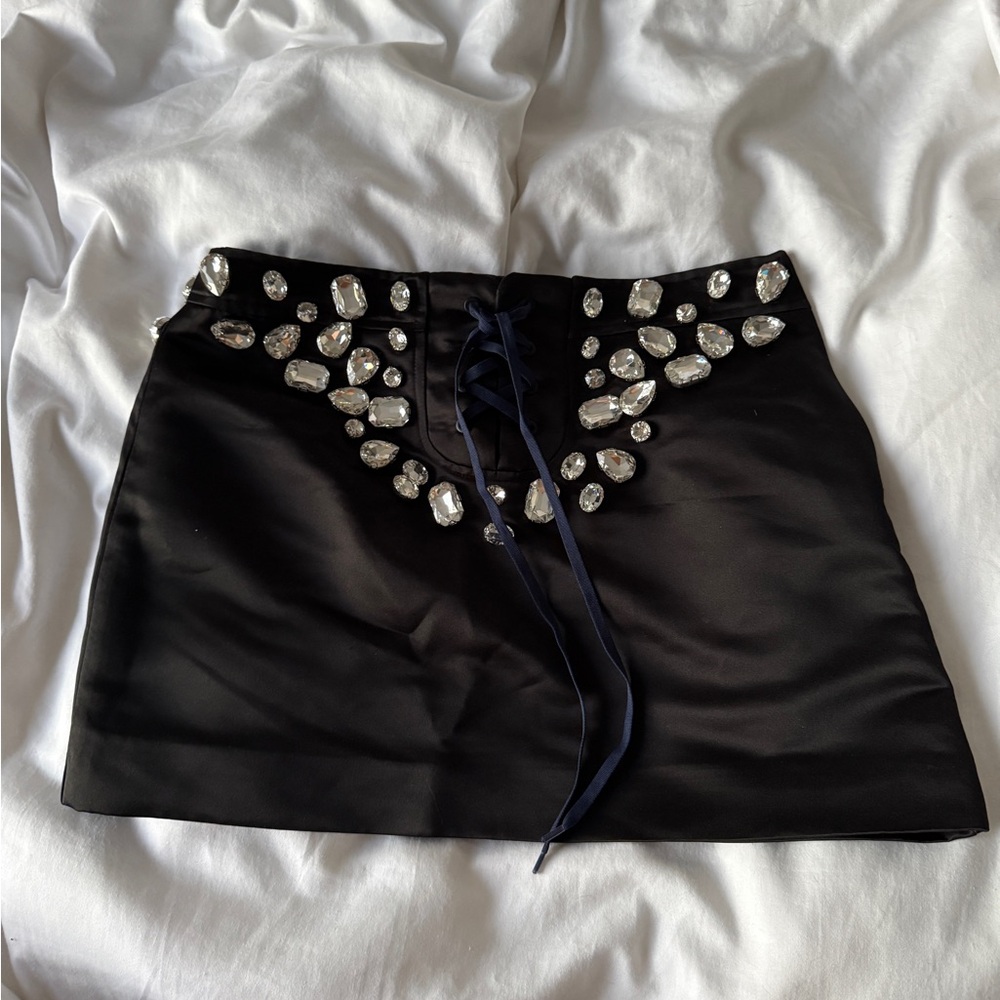 Cynthia Rowley Black Embellished Skirt